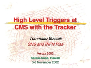 High Level  Triggers at CMS with the Tracker