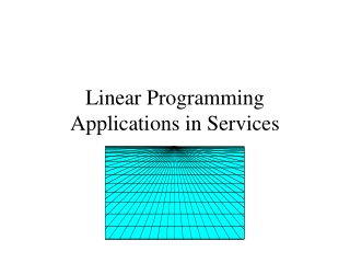 Linear Programming Applications in Services