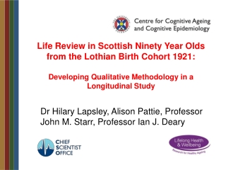 Dr Hilary Lapsley, Alison Pattie, Professor John M. Starr, Professor Ian J. Deary