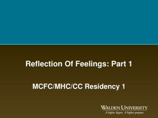 Reflection Of Feelings: Part 1