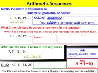 Identify the pattern in the sequence as:  arithmetic, geometric, or neither.