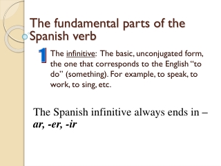 The fundamental parts of the Spanish verb