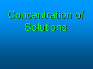 Concentration of Solutions