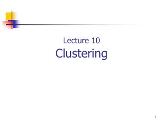 Lecture 10 Clustering