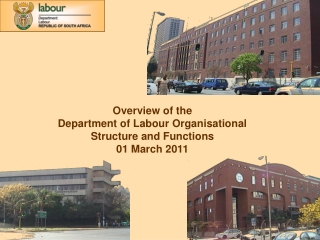 Overview of the  Department of Labour Organisational  Structure and Functions 01 March 2011