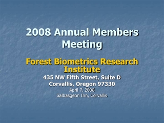 2008 Annual Members Meeting