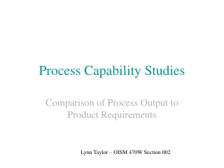 Process Capability Studies