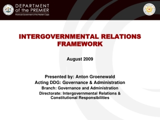 INTERGOVERNMENTAL RELATIONS FRAMEWORK