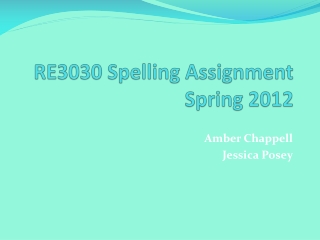 RE3030 Spelling Assignment Spring 2012