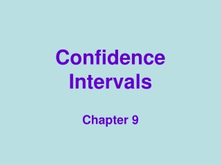 Confidence Intervals