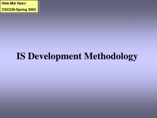 IS  Development Methodology