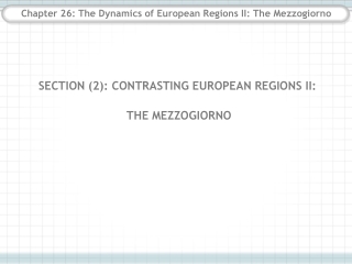 Chapter 26: The Dynamics of European Regions II: The Mezzogiorno