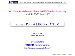 Roman Pots at LHC for TOTEM