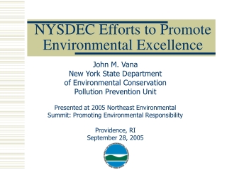 NYSDEC Efforts to Promote Environmental Excellence