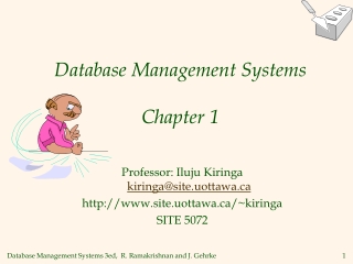 Database Management Systems Chapter 1