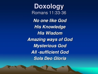 Doxology Romans 11:33-36