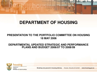 DEPARTMENT OF HOUSING