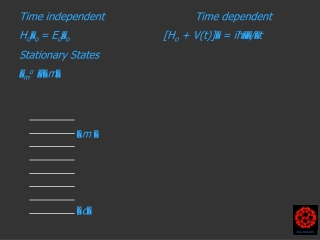 Time independent H o  o = E o  o Stationary States  m o     m 