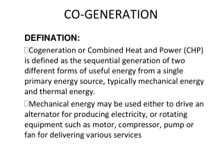 CO-GENERATION