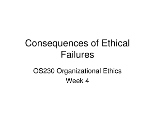 Consequences of Ethical Failures