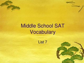 Middle School SAT Vocabulary