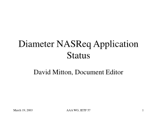 Diameter NASReq Application Status