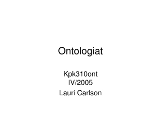 Ontologiat