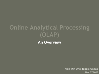 Online Analytical Processing (OLAP)