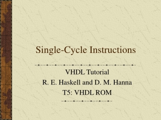 Single-Cycle Instructions