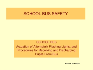SCHOOL BUS SAFETY