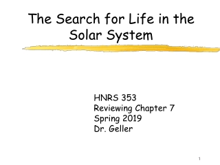 The Search for Life in the Solar System