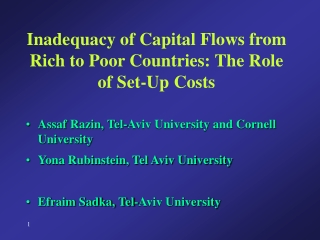 Inadequacy of Capital Flows from Rich to Poor Countries: The Role of Set-Up Costs