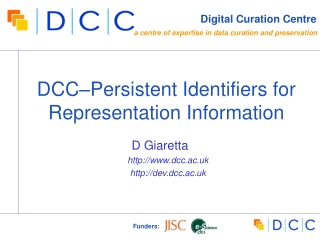 DCC–Persistent Identifiers for Representation Information