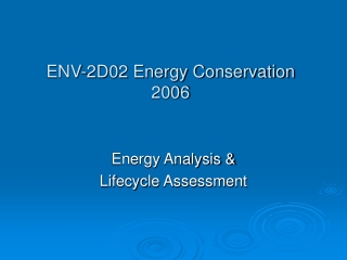 ENV-2D02 Energy Conservation 2006