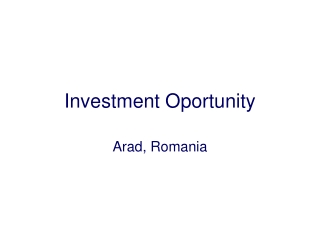 Investment Oportunity
