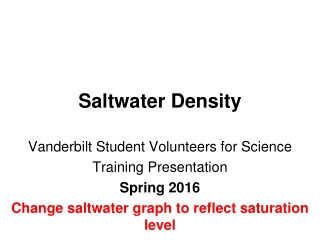 Saltwater Density