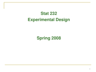 Stat 232 Experimental Design Spring 2008