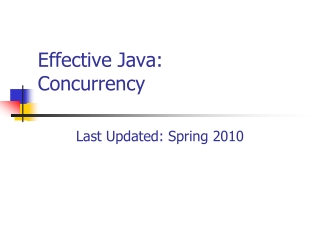 Effective Java: Concurrency