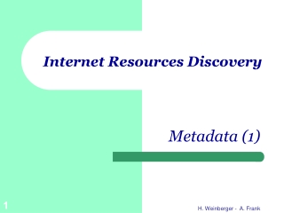 Internet Resources Discovery