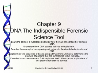 Chapter 9  DNA The Indispensible Forensic Science Tool