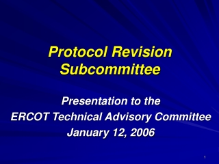 Protocol Revision Subcommittee