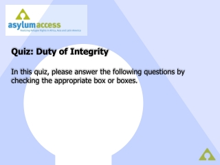 Quiz: Duty of Integrity