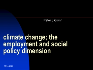 climate change; the  employment and social  policy dimension