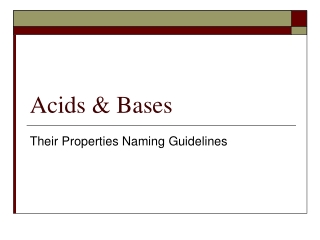 Acids &amp; Bases