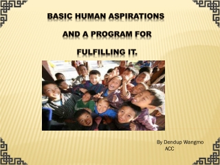 BASIC HUMAN ASPIRATIONS  AND a PROGRAM FOR  FULFILLING IT.