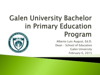 Galen University Bachelor in Primary Education Program