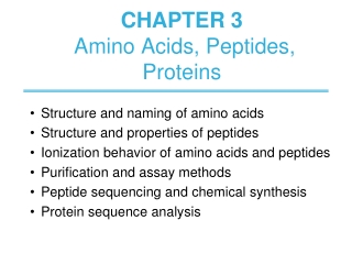 CHAPTER 3  Amino Acids, Peptides,  Proteins