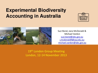 Experimental Biodiversity Accounting in Australia