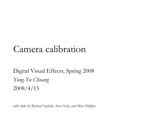 Camera calibration