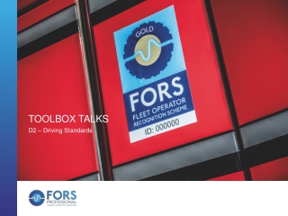 TOOLBOX TALKS D2 – Driving Standards